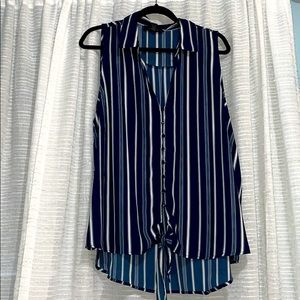 Foreever 21+ BLOUSE blue and white